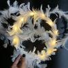 1 Stück Federkranz Glitzerndes Stirnband Leuchtendes Haaraccessoire Haarreif LED Gänsefederkranz
