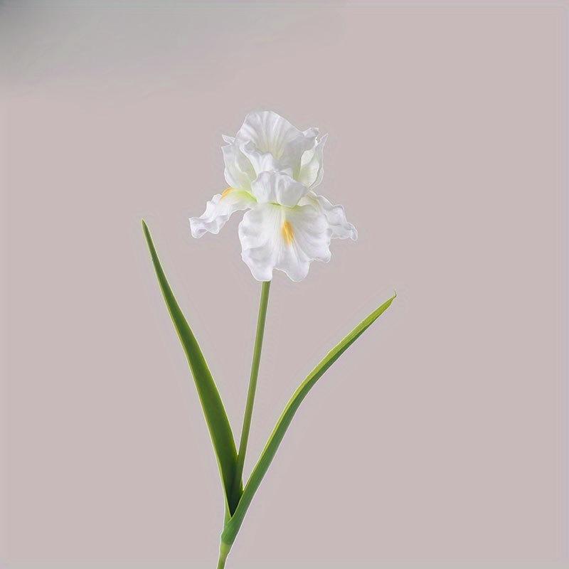 1Pc Simulation 27.9 Inch Single Iris Branch for Outdoor Courtyard Patio Garden Wedding Decoration Home Decor Living Room Table Decoration