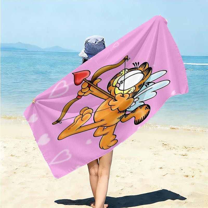 1Pc Garfield'S Hug Adventure Beach Towel Microfiber Beach Towel Thin Absorbent For Beach Swimming Yoga Bath Sports 091773