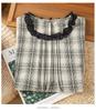 Chic Plaid Sleeveless Wood Ear Trim Vest - Summer 2025 Women's Fashion