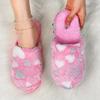 Indoor Non-Slip Fuzzy Slippers, Cute Heart and Star Pattern Slides, Plush Shoes | Plush Fabric Slides for Home Use, Casual Slip-Ons with Fleece Lining