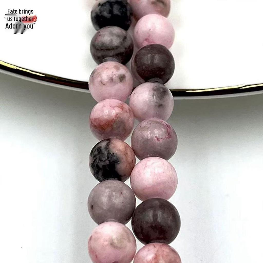 Pink Zebra Stone Beads for DIY Jewelry: Round Bead, Bracelet, Necklace, Hairpin, Pendant Accessories