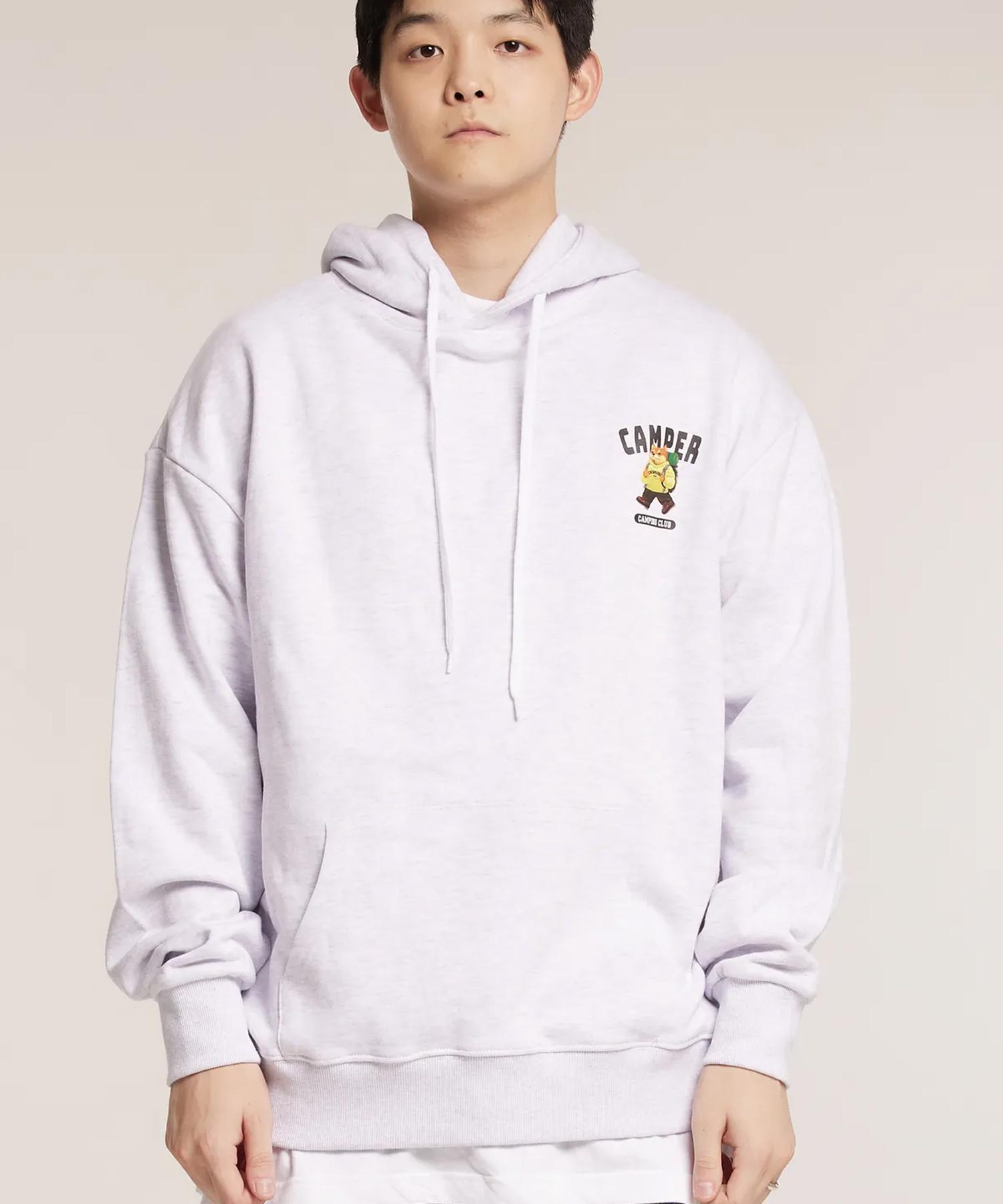 Cream Soda Lab Camping Club Small Logo Hoodie Melange Lime Xl