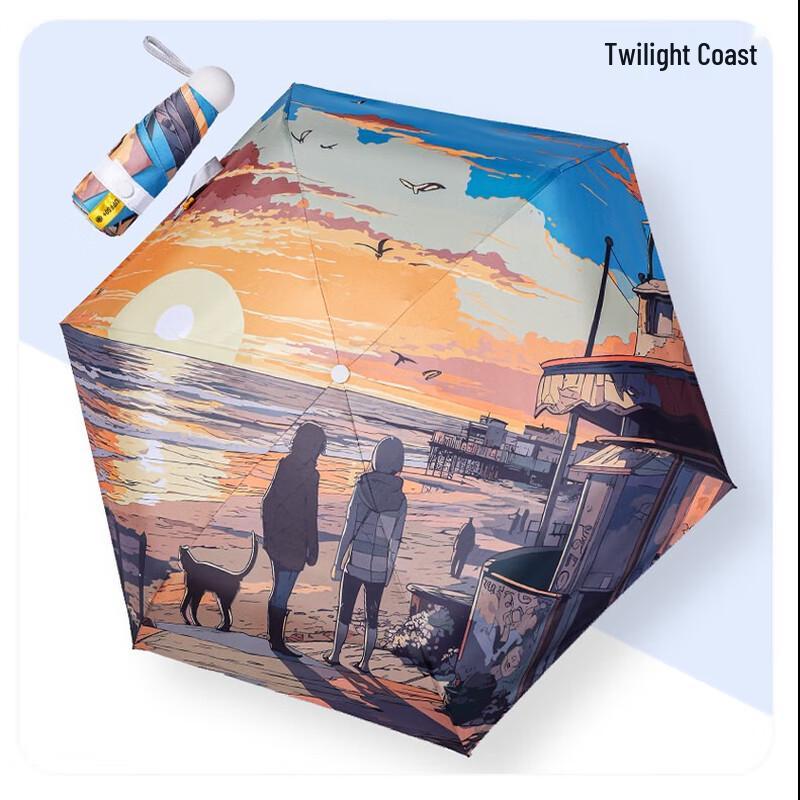 Přenosný deštník s potiskem olejomalby a UV ochranou