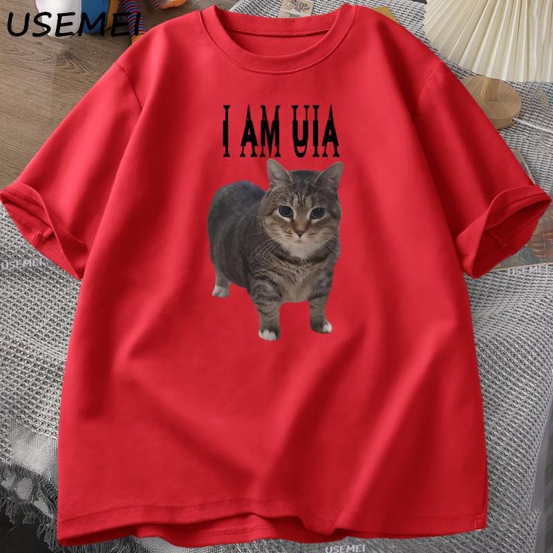 I Am Uia Cat Tshirt Unisex Women Hip Hop Music Cotton Short Sleeve Round Neck Tshirt Unisexs Casual Cotton TShirt Short Sleeve Tee S
