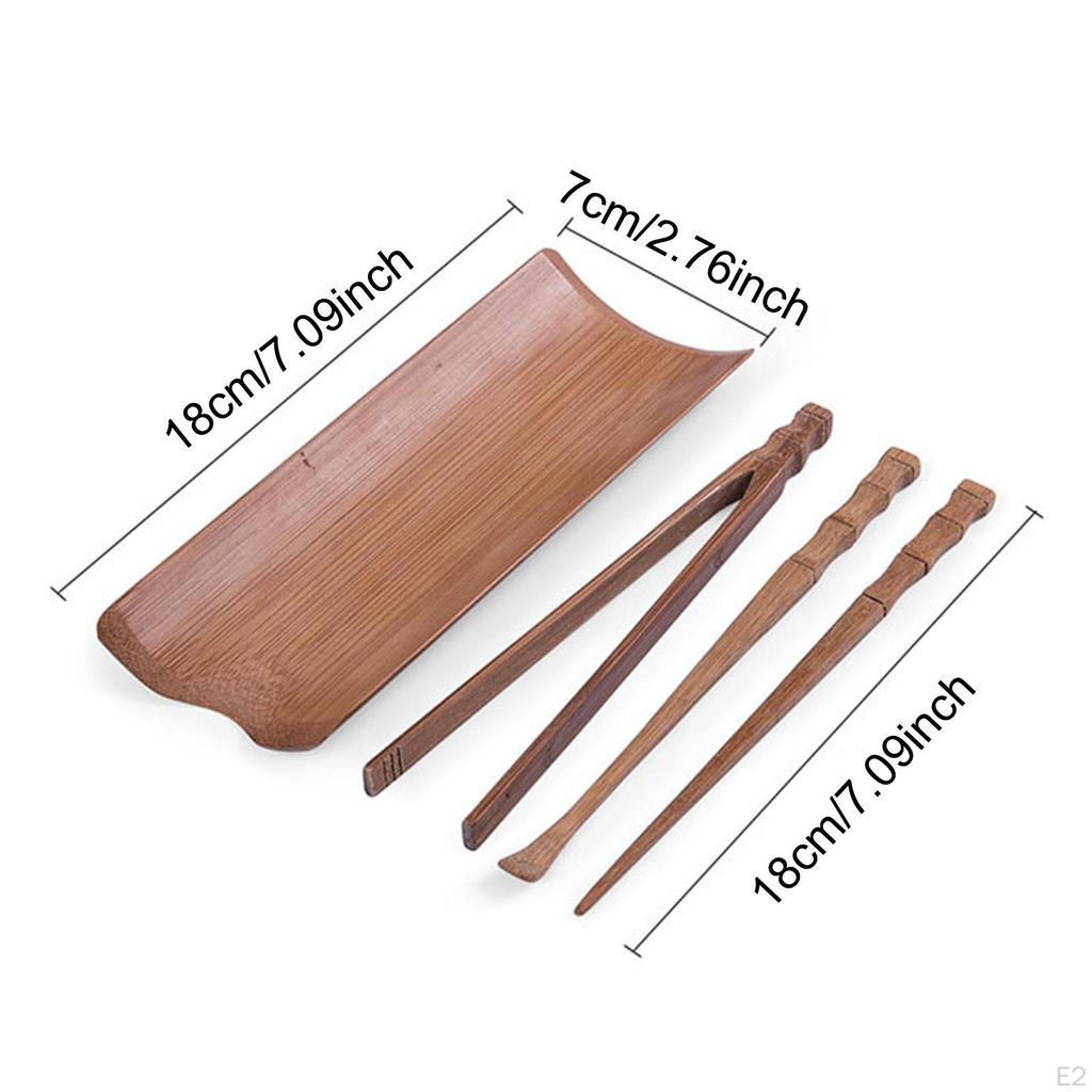Bamboo Tea Pin Spoon Clip Set, Ceremony Essential Utensil Kungfu
