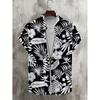 Colorful Irregular Patterns Hawaiian Shirt For Men Tree Leaves 3D Printed Short Sleeves Summer Lapel Blouse Street Aloha Shirts