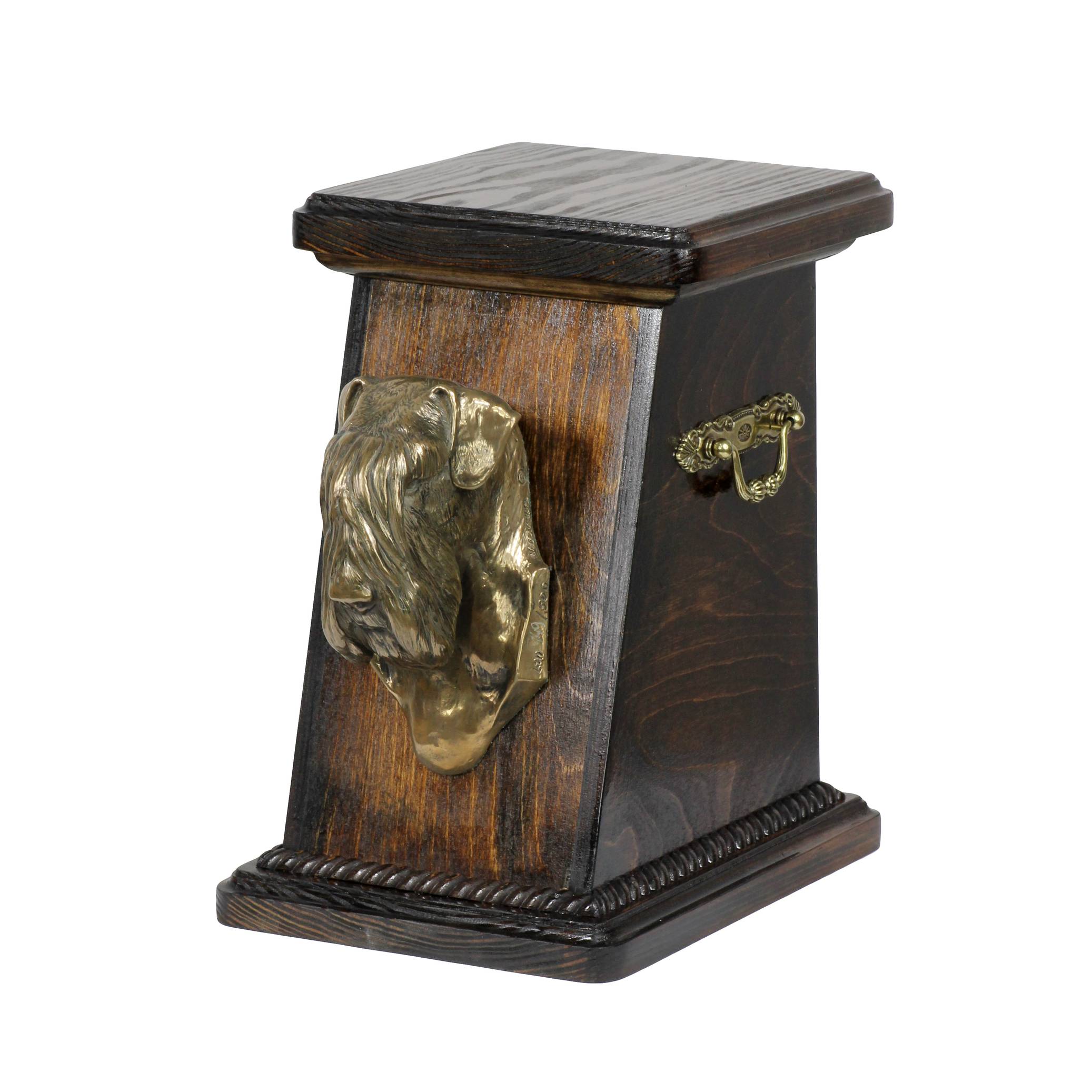 

Schnauzer II - urn for dog ashes, elegant urn with a statue, commemorative urn with a bust of a dog by Art-Dog brand коричневий