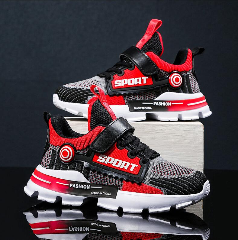 Spring Autumn Kids Shoes Boys Sneakers Breathable Patchwork Hook Sport Running Children Shoes Girls Casual Sneakers Size