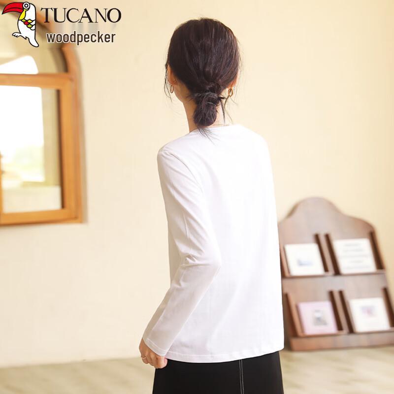 Woodpecker Women's Pure Cotton Long Sleeve Round Neck Tee
