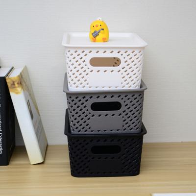 1/6Pcs Storage Baskets with Lid Large Capacity Hollow Breathable Design Stackable Decorative Storage Bin Toys Container