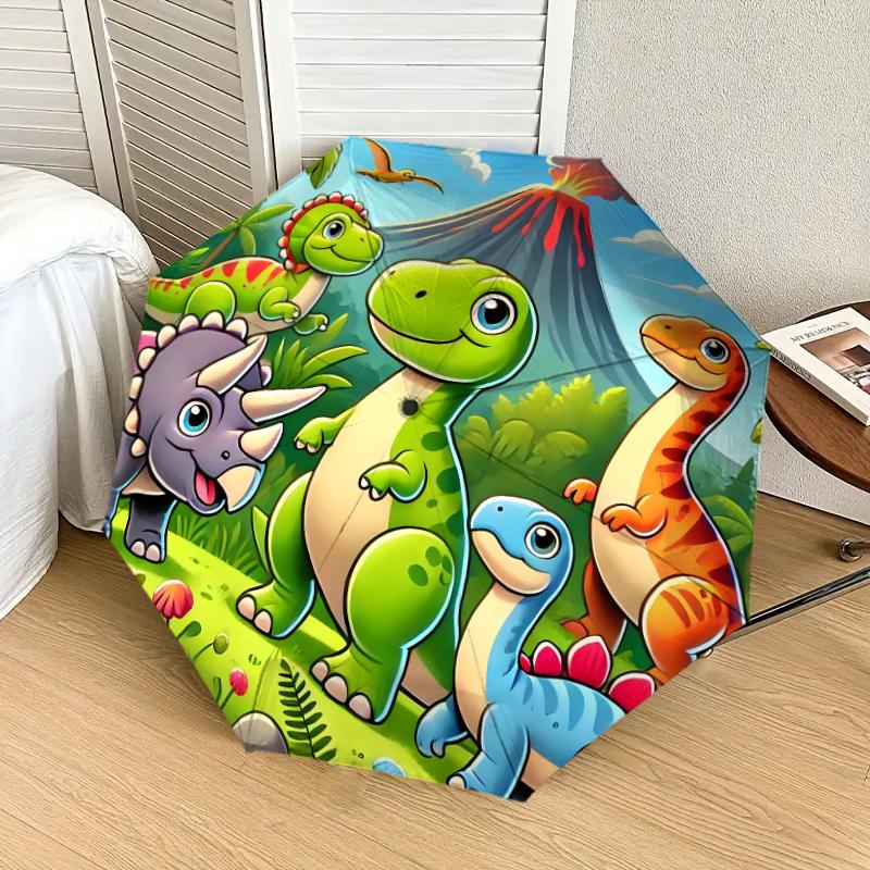 1pc Dinosaur Adventure Scene Umbrella with Plastic Handle,Suitable for All Seasons Home Travel Outdoor UmbrellaDD1564