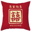 Modern Chinese Wedding Pillow Short Plush Double-sided Wedding Sofa Cushion Cover Wedding Room Red Festive Pillow