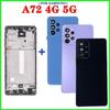 Back Housing Back Battery Cover LCD Front Middle Frame For Samsung Galaxy A72 4G 5G A725 A726 Camera Lens Rear Door Housing