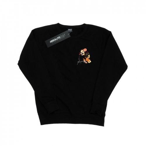 Janis Joplin Womens/Ladies Floral Faux Pocket Sweatshirt L noir