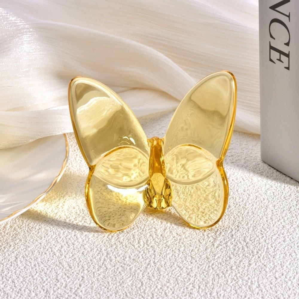 Glass Butterfly Figurine Mini Table Ornaments Elegant Desktop Decoration  Craft Collection