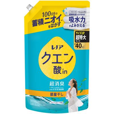 Lenor Citric Acid Super Deodorizing Clothes Rinse Indoor Fresh Green 1110mL Deodorizer, Drying, Scent, Refill,