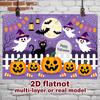 Party Backdrop Halloween Black Flat Pumpkins Ghosts Bats Multi Layered Celebrations Photo Booth Background Front Door Decor