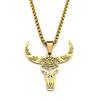 Holle Stier Halskettingen Voor Vrouwen Mannen Roestvrij Staal Goud Zilver Kleur Boheemse Dier Hoofd Mannelijke Ketting Sieraden Cadeaus