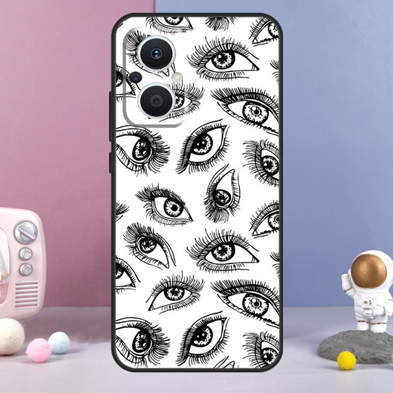 Scary Face Eyes Funda For OPPO Reno 8 Lite 11F 12F 13F 14F 10 11 12 13 14 Pro OPPO Find X9 X5 X6 X8 Pro Case