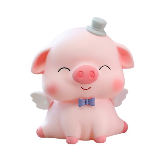 Cartoon Pig Vinyl Piggy Bank, Shatterproof Coin Cash Storage Container, Children Money Saving Box Decoration, Girls for Boys Girls