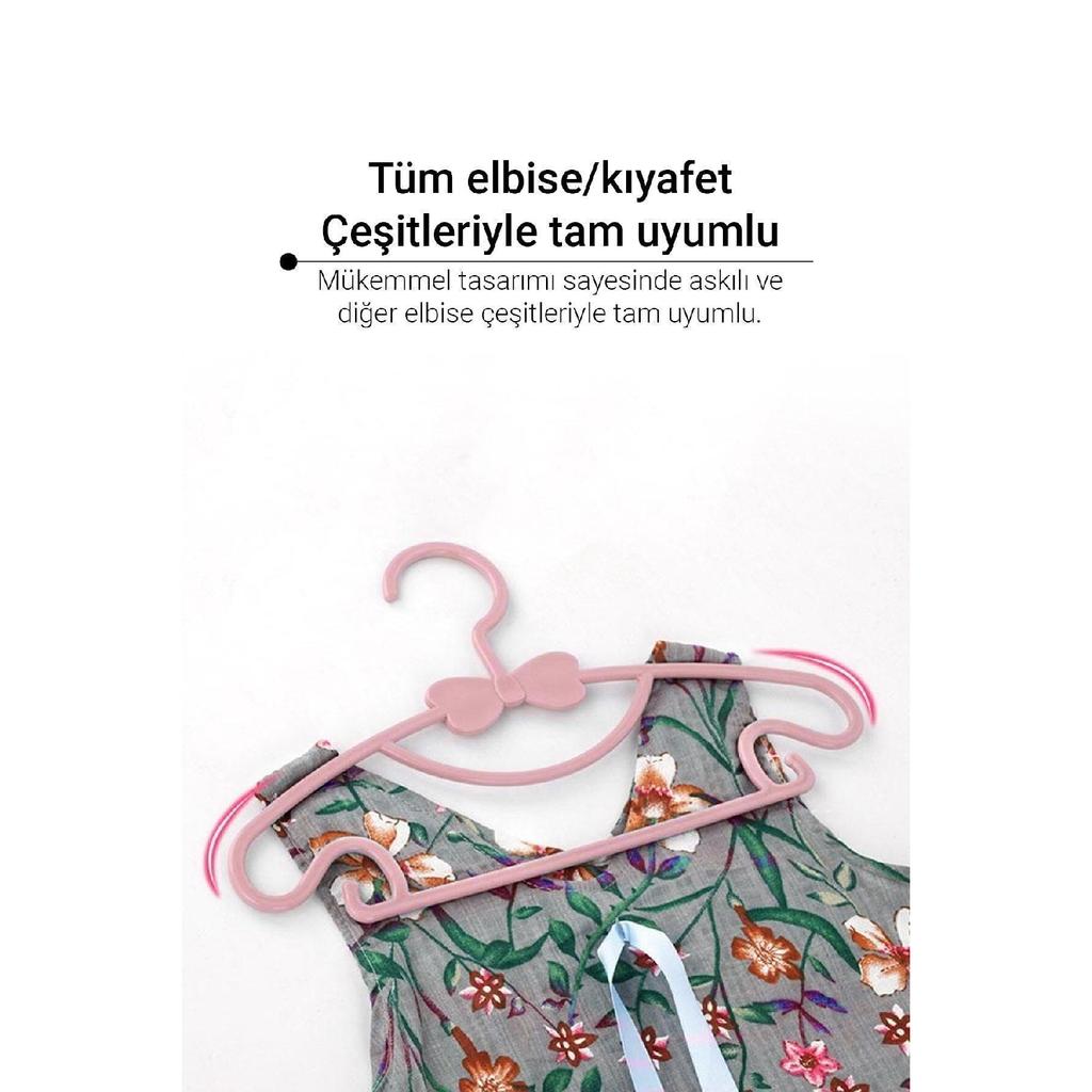 Sweet 12 Pieces Pink Baby Clothes Hanger With Bow Butterfly Baby Kids Clothes Hanger