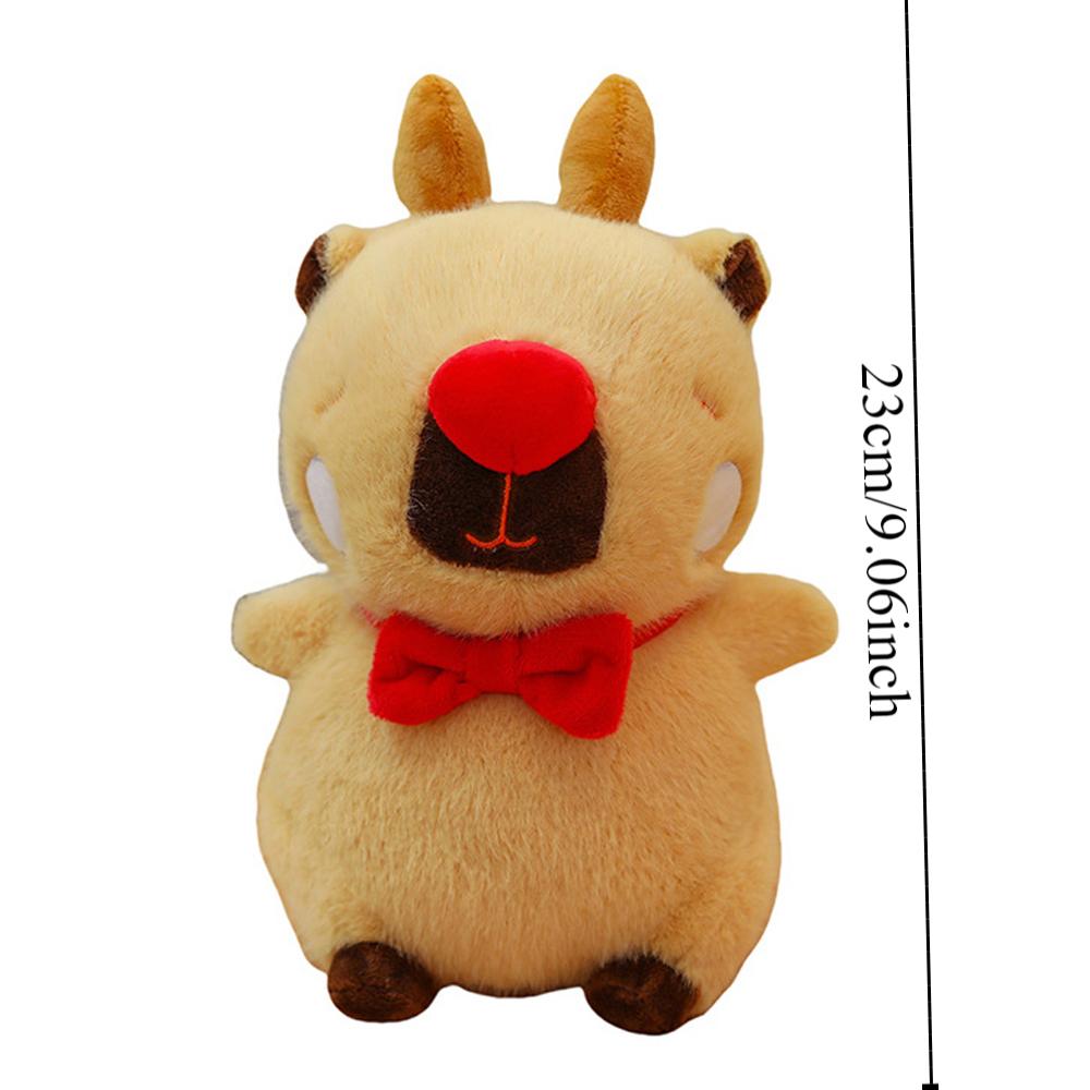 Elk Capybara Plush Toy Santa Claus Capybara Fluffty Doll Capybara Plush Doll  Home Decor