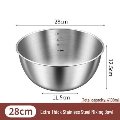 HANDUNYOU Food-Grade 304 Stainless Steel Mixing Bowl