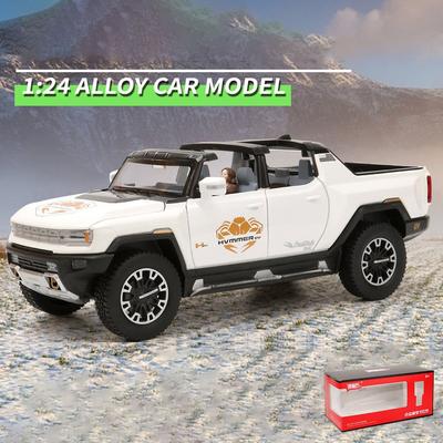 Легкосплавна модель вантажівки Hummer EV у масштабі 1/24, симулятор нового енергетичного позашляховика зі звуком і світлом, подарунки для дітей