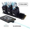 Cablecc 6Gbps NVMe M-Anahtar PCI Express NGFF M.2-9 Port SATA 3.0 Adaptör Dönüştürücü Sabit Disk Genişletme Kartı 2280 NAS Bilgisayarlar İçin
