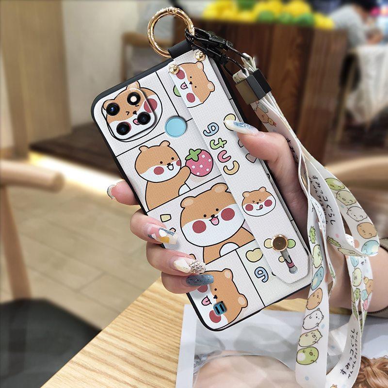 Fashion Design Dirt-resistant Phone Case For OPPO Realme C21Y/C25Y Wristband Soft case Waterproof Anti-dust Back Cover