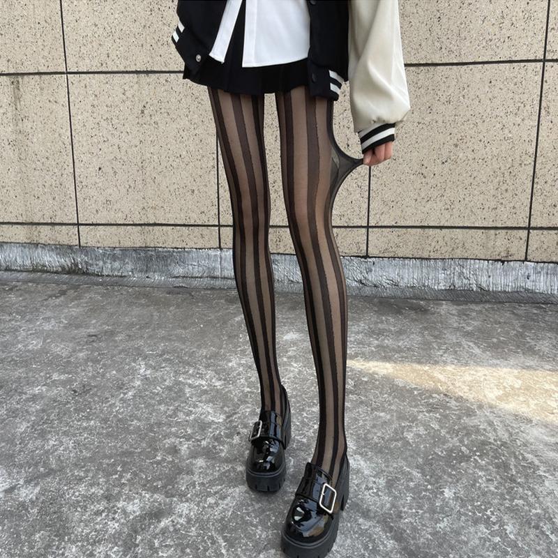 Anti Hook Ultra Thin Nylon Thigh High Stockings Pantyhose Lingerie Hosiery Striped Body Stocking New Sexy Women Tights Pantyhose