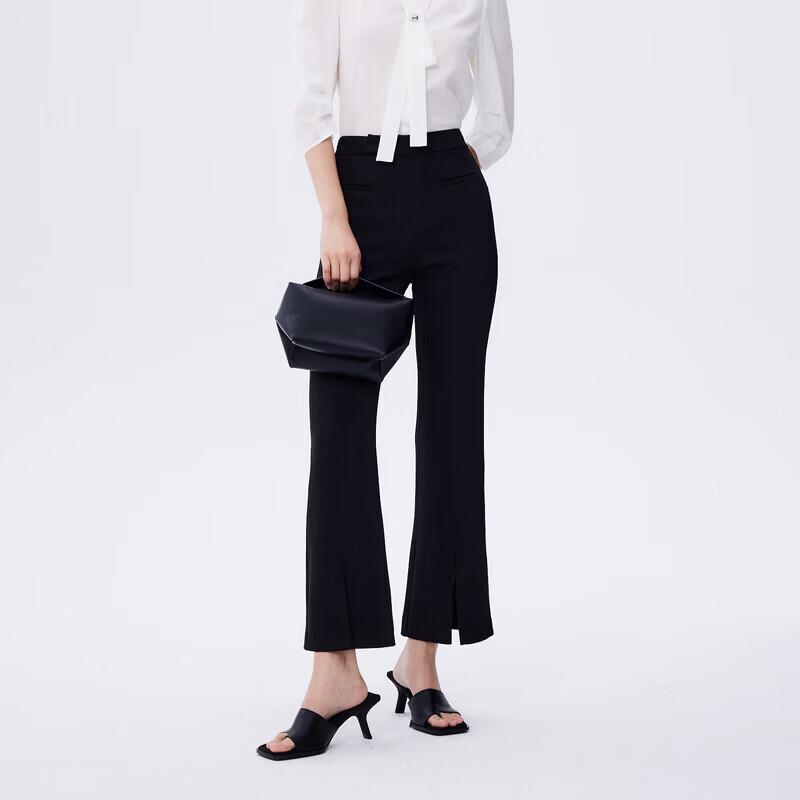 Qiusbiyiren Women s Classic Versatile High-Waist Straight-Leg Commuter Pants M чёрный