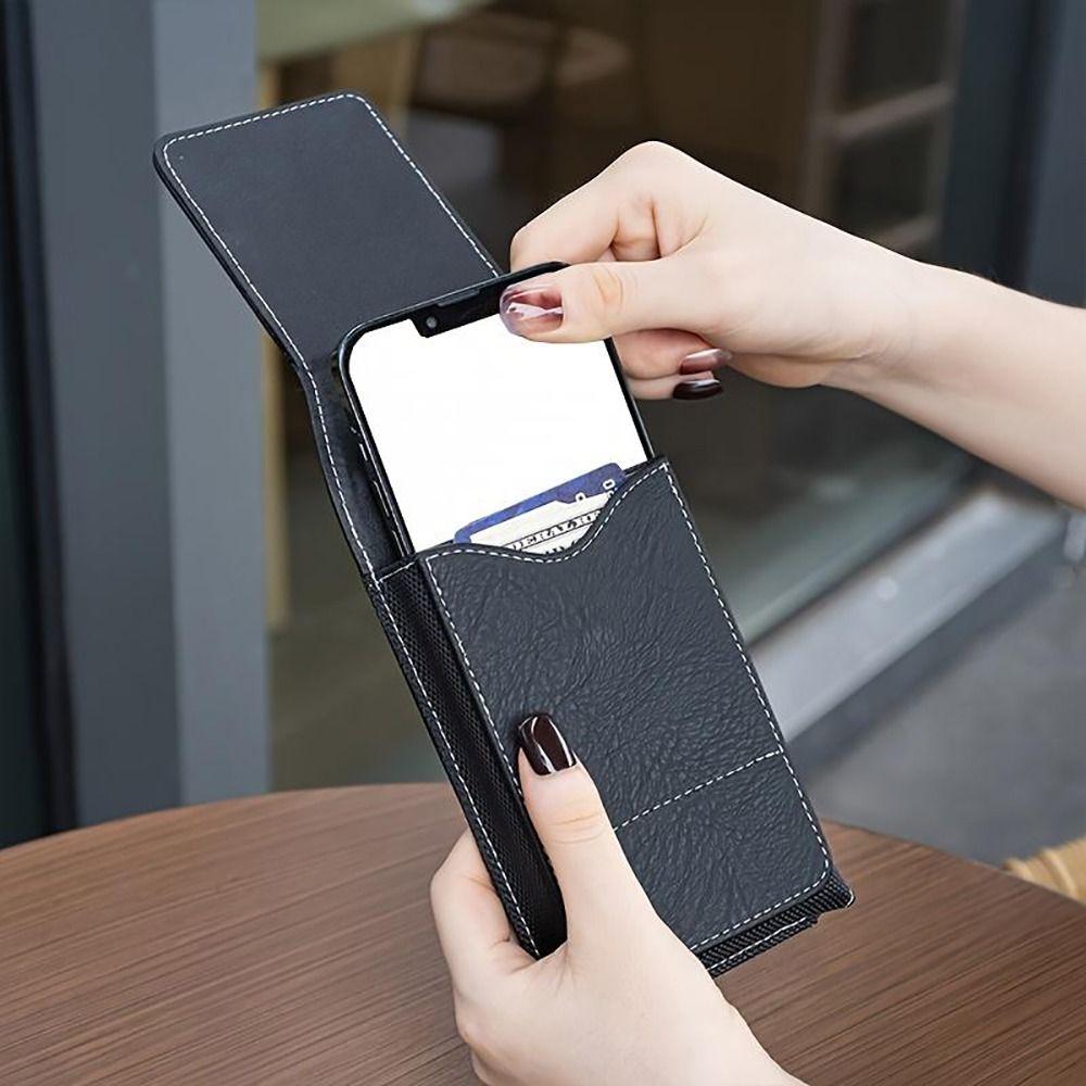 1 Stück Neue PU-Leder Handy-Hüfttasche Outdoor-Camping Universelle Hüfttasche Handyhülle 5-7 Zoll Handy-Gürtelclip für Smartphone