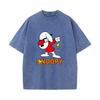 SX-89 MINISO 2026 Summer Vintage Wash  Printed Pure Cotton Shoulder Style Men's and Women's Round Neck Short Sleeved Couple T-shirt