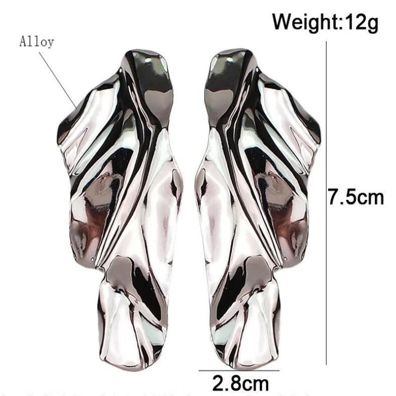 1 Pairs Exaggerated Long Hanging Earrings For Women Big Twisted Metal Dangle Earrings Cool Trendy European Ear Jewelry