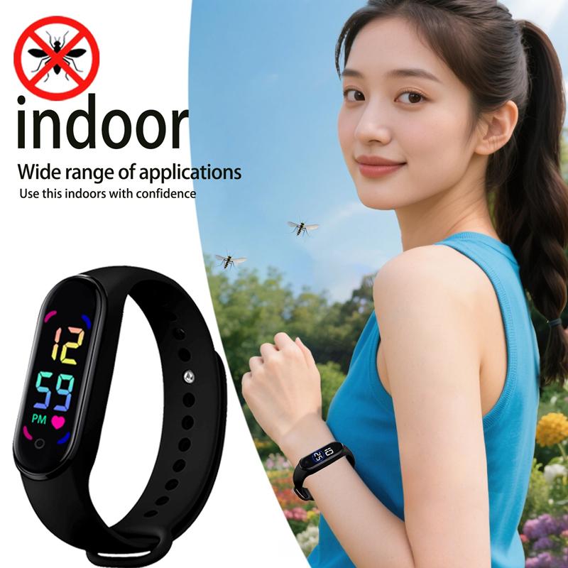 Lenovo Mosquito Repellent Wristband LED Time Display Watch Wearable Physical Ultrasonic Non-chemical For Home Outdoor Sport 2026