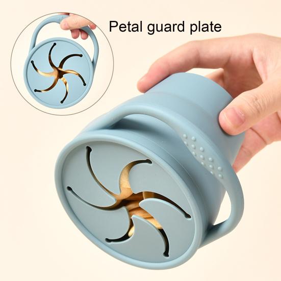 Snack Cup Soft Silicone Baffle 350ml Large Capacity Leak-Proof Foldable Portable Snack Container Kids Microwave Safe Fruit Biscuit Holder