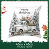 Christmas Bunny Gift Delivery Pillowcase Bedroom Sofa Cushion Cover 100% Polyester Living Room Cushion Pillowcase Home Decor