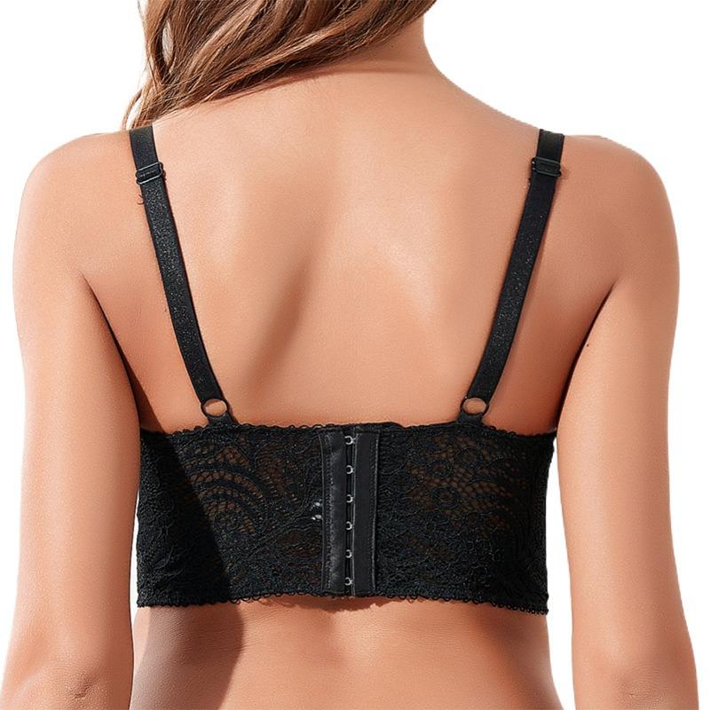 Chang Lizi's new sexy lace underwear, comfortable gathering, rear single-breasted buckle with steel ring bra