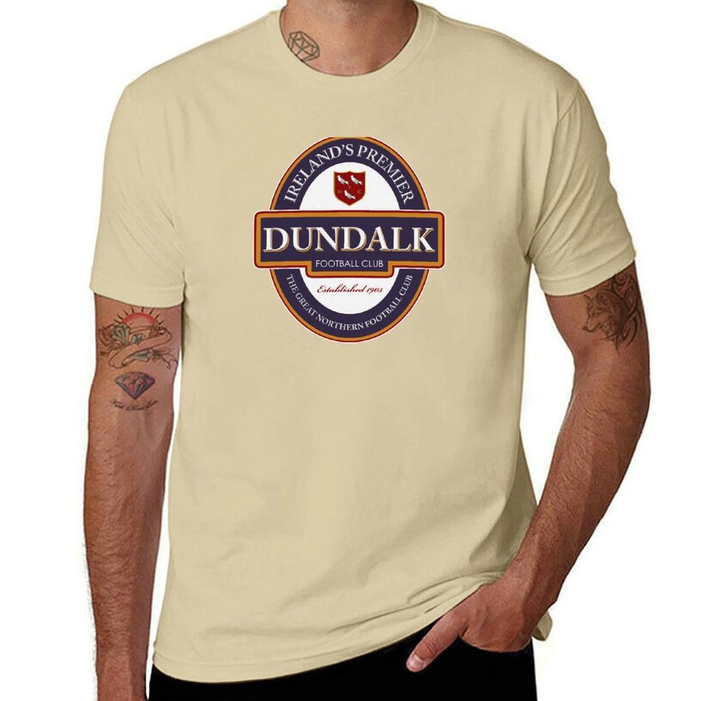 Dundalk Football Club In Black And White Beer Label 3 Tshirt Customs Oversizeds Mens Graphic Tshirts Hip Hop