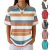 Women's Fashion Casual Lapel Short Sleeve Color Shirt Women's Up Tops