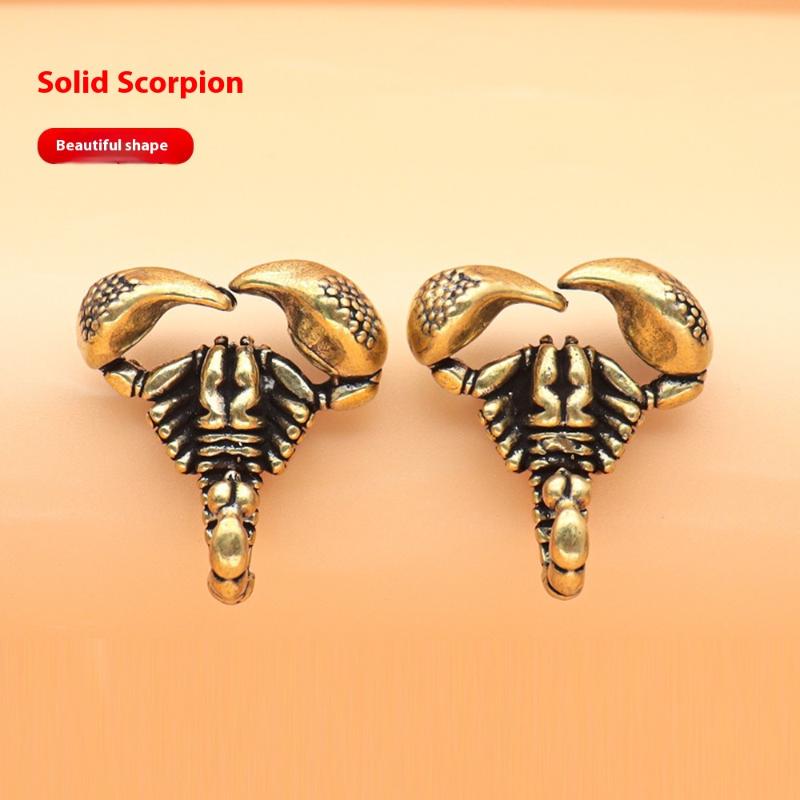1 Piece Funny Ant Scorpion Crafts Solid Brass Insect Beetles Figurines Collection Desktop Small Ornament Home Decoration