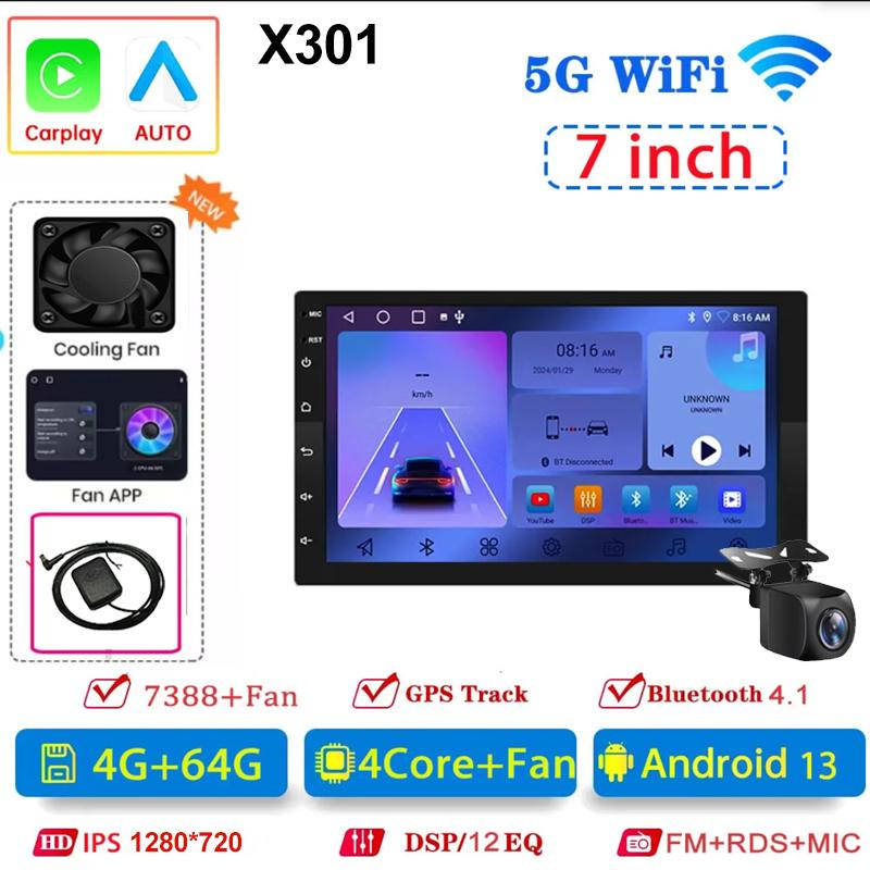 Android 13 Universal 7"/9"/10" 2Din Car Radio Automotive Multimedia Player Wireless Android Auto Carplay Car Stereo Receiver BT