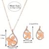 Women's Creative Rhinestone Clover-Shaped Earrings, Pendant Necklace Jewelry Set, Four-Petal Flower Imitation Cat's Eye Stone Birthday Holiday Gift