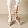 Baotou Rhinestone Sandals Women's Back Empty New Summer Beautiful Fine Heel High Heel Women's Shoes