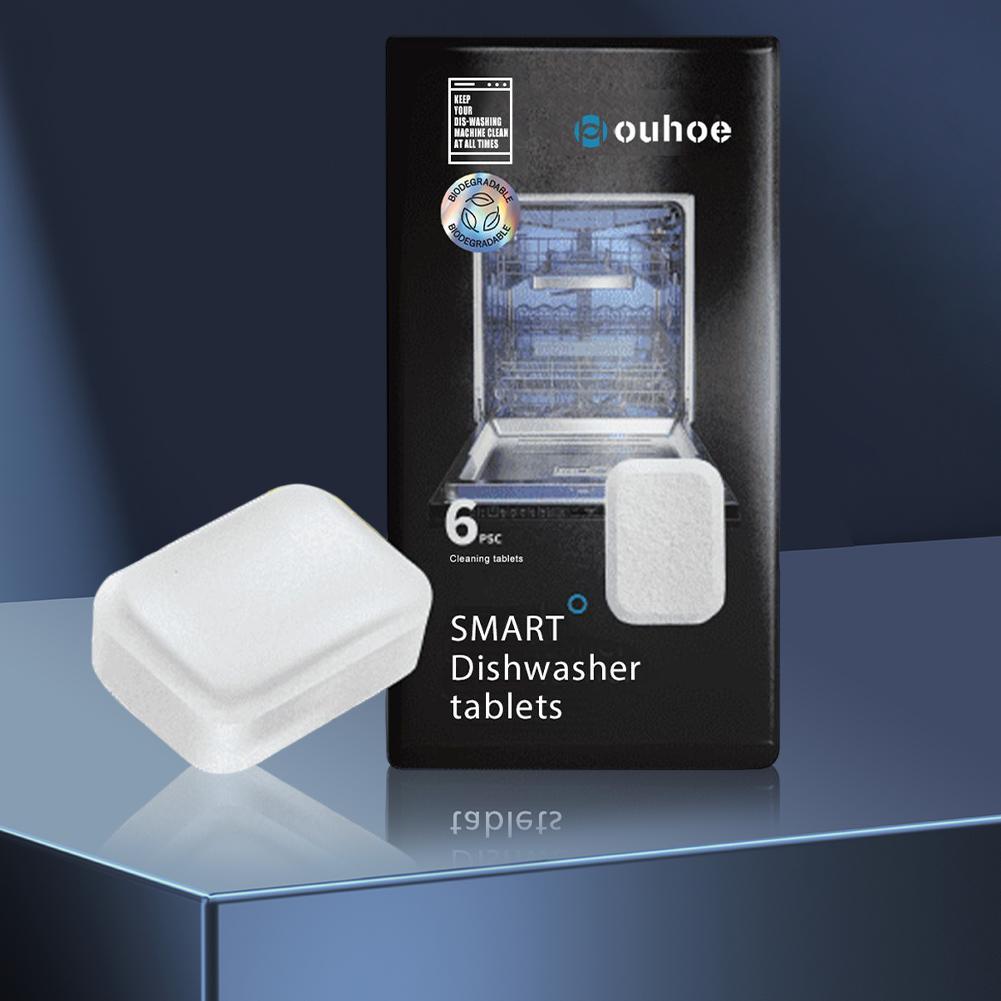 6pcs/box Descaling Detergent Strong Oil Stain Removal Descaling Tablets Remove Limescale Build Up and Odor Kitchen Cleaning Tool