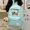 Solid Color Cute Sausage Dog Embroidery Pattern Student Backpack With Star Pendant