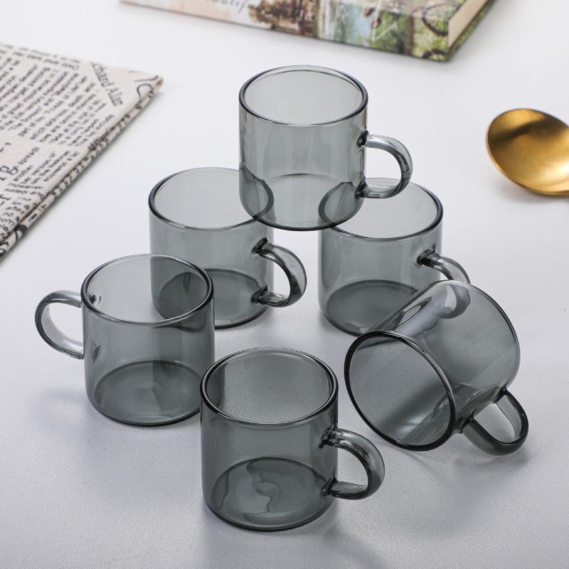 Schwarzes Glas, Teetasse, hitzebeständige Mikrowellen-Kaffeetasse für den Heimgebrauch