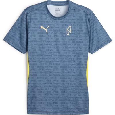 Puma X Neymar Jr FW24 BNA Logo del marchio Outdoor Casual Sport Girocollo Maglione Manica Corta Maglia da Calcio Uomo Tops Blu-Orizzonte Pele-Giallo 659710-10